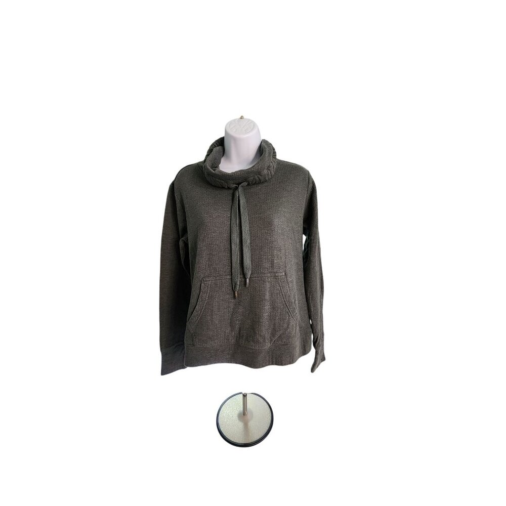 BCG Womens Gray Pullover Hoodie Sweatshirt Waffle Knit Medium Gorpcore Active